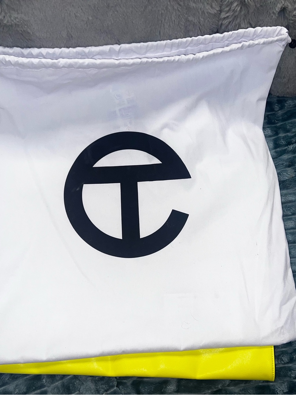 Neon highlighter Yellow T Logo Tote Bag by Telfar - Picture 9 of 11